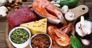 seleção de alimentos ricos em proteinas