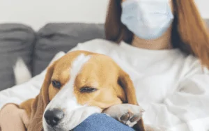 mulher com alergia a cachorro