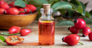 frasco de óleo de rosa mosqueta