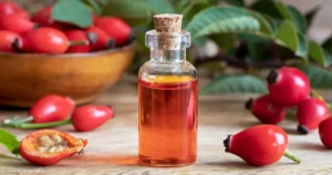 frasco de óleo de rosa mosqueta