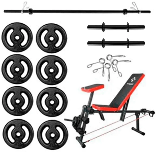 banco musculação kit completo