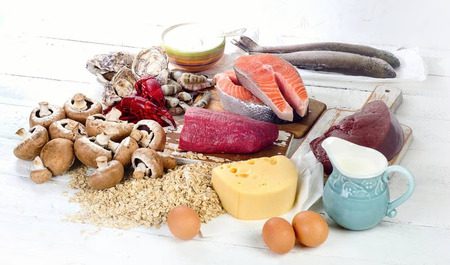 Diversas opções de alimentos ricos em vitamina b12