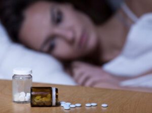 Pessoa depois de tomar remédio para dormir