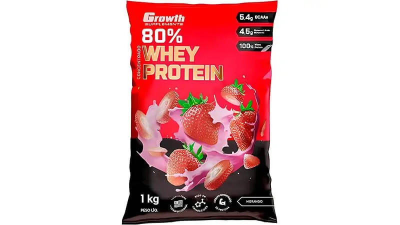 imagem com a embalagem do whey protein da growth