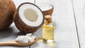 imagem de um frasco de óleo de coco