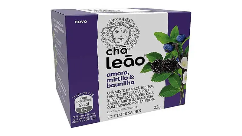 imagem da embalagem de uma das melhores marcas de chá, a leão