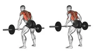 imagem ilustrativa de como realizar o exercício remada curvada