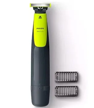 imagem de um aparador de barba Philips One Blade na cor azul e com detalhes em verde