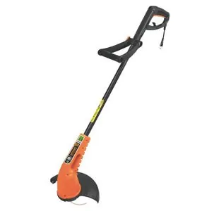 aparador de grama elétrico na cor laranja e preto