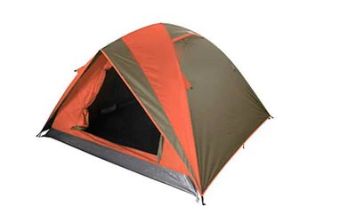 imagem de uma barraca de camping para 4 pessoas Guepardo Venus Ultra na cor marrom com detalhes em laranja