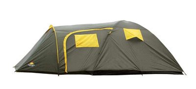 imagem de uma barraca de camping zeus para 5 pessoas na cor verde com sobreteto avancê
