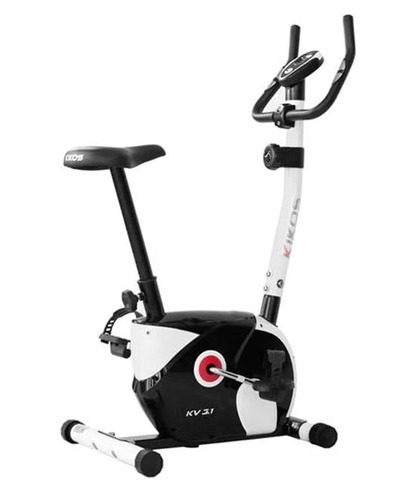 imagem que mostra uma bicicleta ergométrica Kiko na cor preta e branca