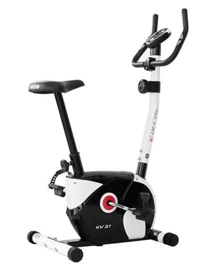 imagem de uma bicicleta ergométrica Kiko KV3 nas cores preto e branca