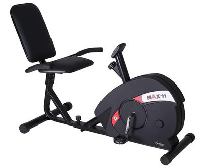 imagem de uma bicicleta para exercícios com cadeira da Max H na cor preta