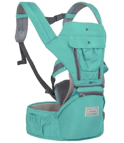 imagem de uma bolsa canguru da Aiebao na cor verde água