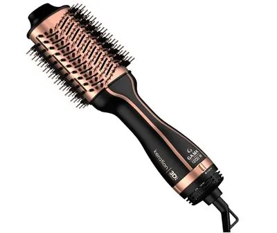 imagem de uma escova secadora Gama Stylish na cor preta com detalhes em rose gold