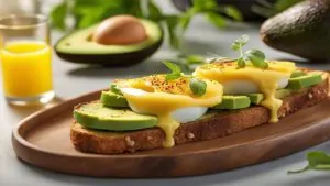 imagem de um prato com avocado toast com ovos pochê