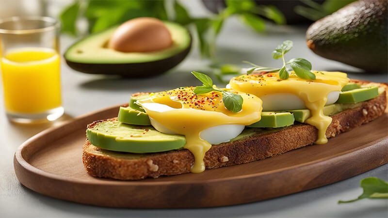 imagem de um prato com avocado toast com ovos pochê