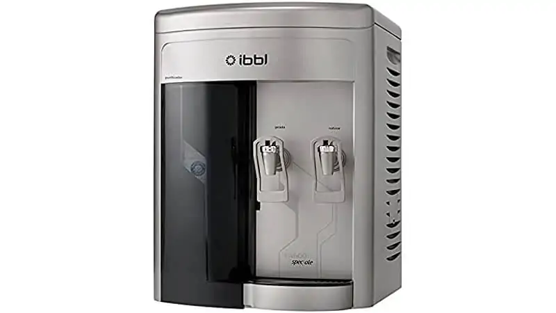 Purificador de Água IBBL Speciale imagem de um purificador de água IBBL Speciale com duas torneiras e acabamento na cor cinza