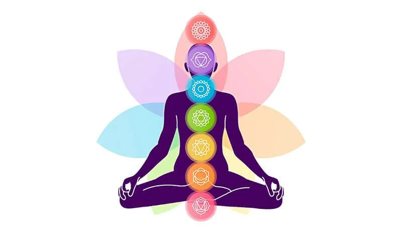 imagem com os 7 pontos dos chakras